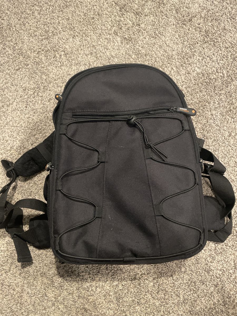 Amazon Basics Black Camera Backpack with Adjustable Padded Compartments