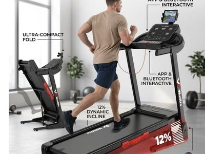 Winfita T732 Incline Treadmill with Bluetooth & App Control - Max 12% Auto Incline