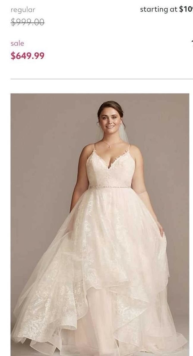 Wedding Dress White Tulle Spaghetti Strap Gown Used Good