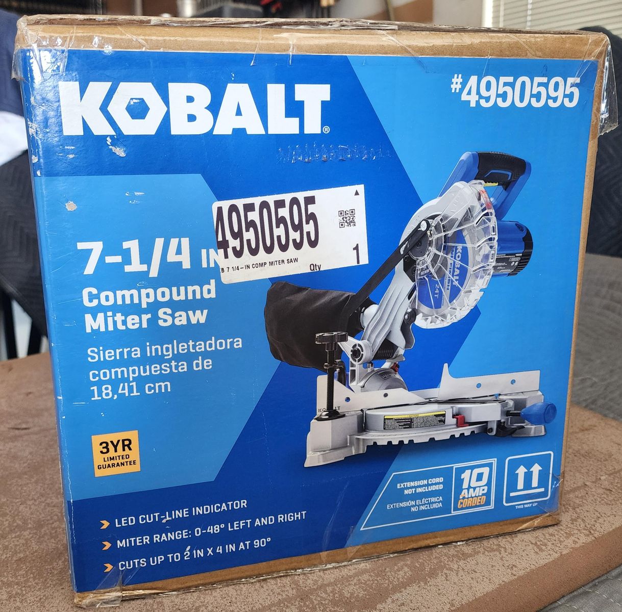 Kobalt 7-1/4" Compound Miter Saw - Model # 4950595, new in box