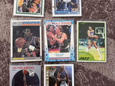 Vintage NBA Basketball Card Lot Michael Jordan, Shaq, Larry Bird, Ewing, McHale, Dantley