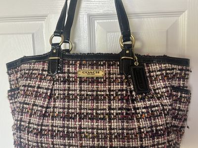 Coach Multi-Color Boucle Tweed Shoulder Tote Bag