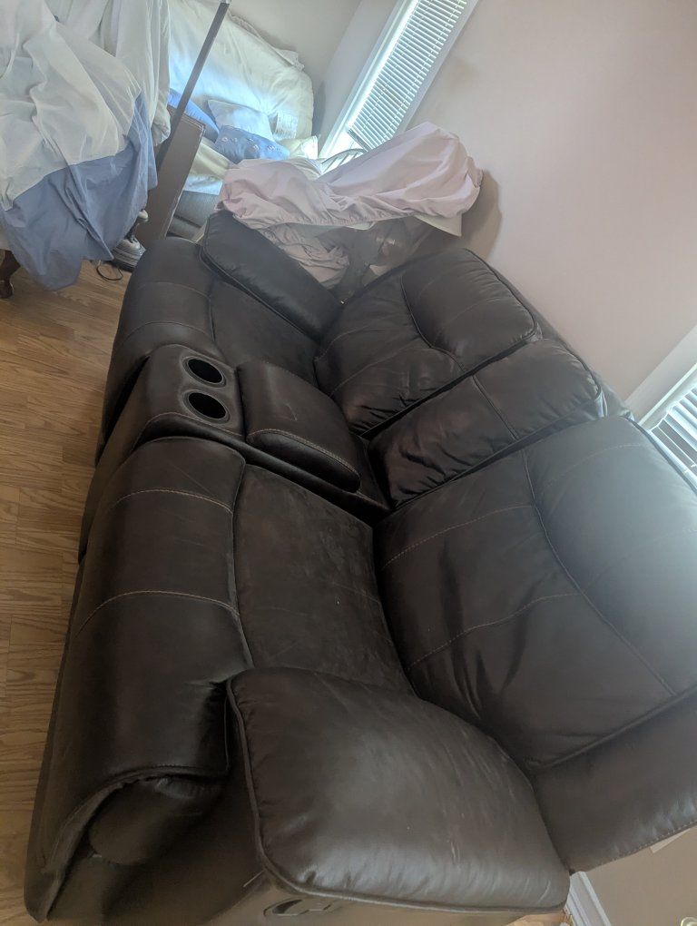 brown leather couch
