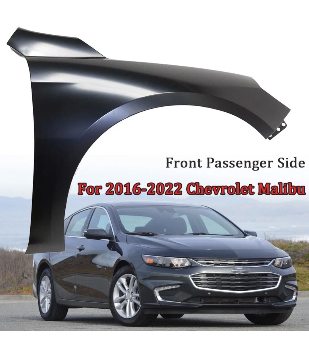 Fender For 2016-2022 Chevrolet Malibu Front Passenger Right Side Primed Steel