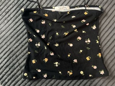 Vine and Valley Floral Camisole Tank Top Black Size M