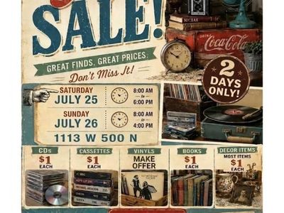 Huge Weekend Yard Sale in Orem! Everything Must Go!
1113 W 500 N Orem Utah