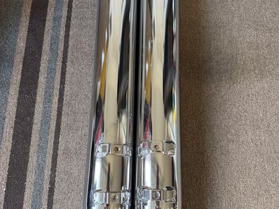 Pair of Chrome Slip-On Motorcycle Exhaust Mufflers Pipes
