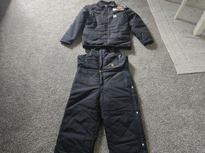 Carhartt Workwear Black Insulated Bib Overalls & Matching Work Jacket - Men's Size L (New with Tags)