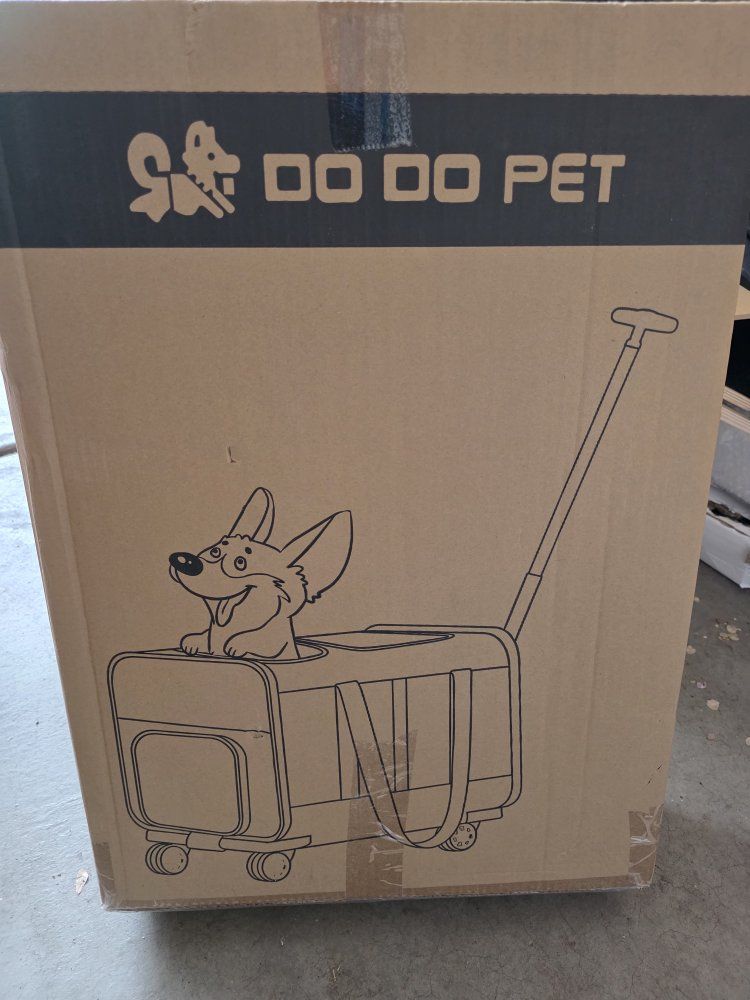 Brand New DO DO PET All-Weather Rolling Pet Carrier – Dark Grey - retail $115