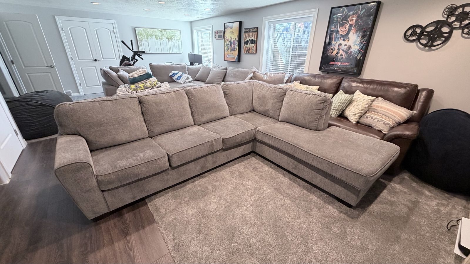 Grey Sectional Sofa with Chaise