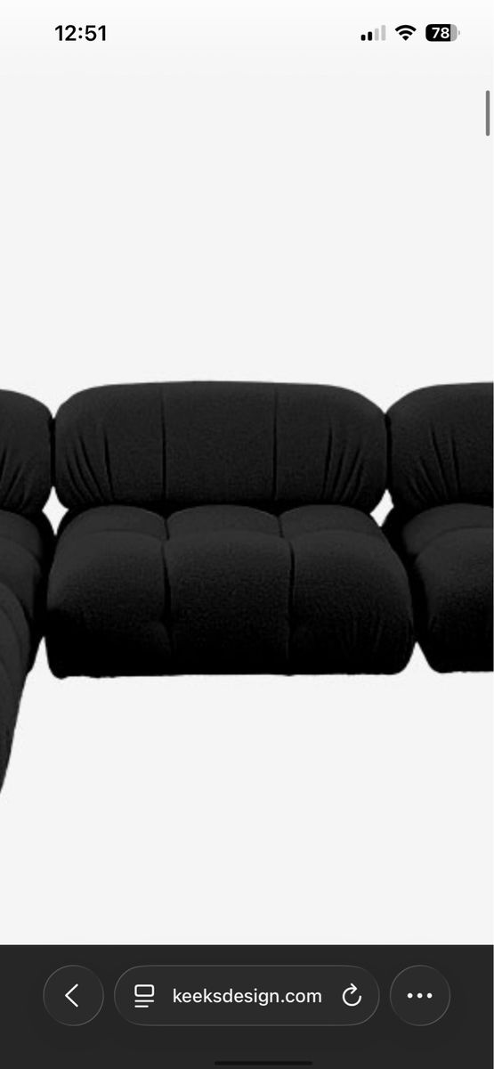 KEEKS DESIGN Modular Sofa single seat ( or middle for Sectional) Black Fabric - Model MH-SF105BE-3