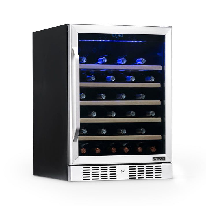 NewAir 46-Bottle Dual Zone Wine Cooler Stainless Steel Built-In/Freestanding