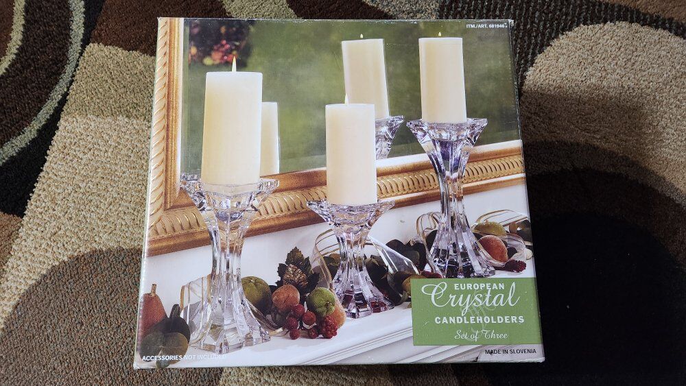 European Crystal candle holders