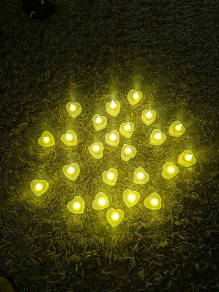 Heart-Shaped LED Tea Light Candles - Set of Glowing Romantic Decor