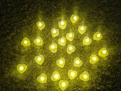 Heart-Shaped LED Tea Light Candles - Set of Glowing Romantic Decor