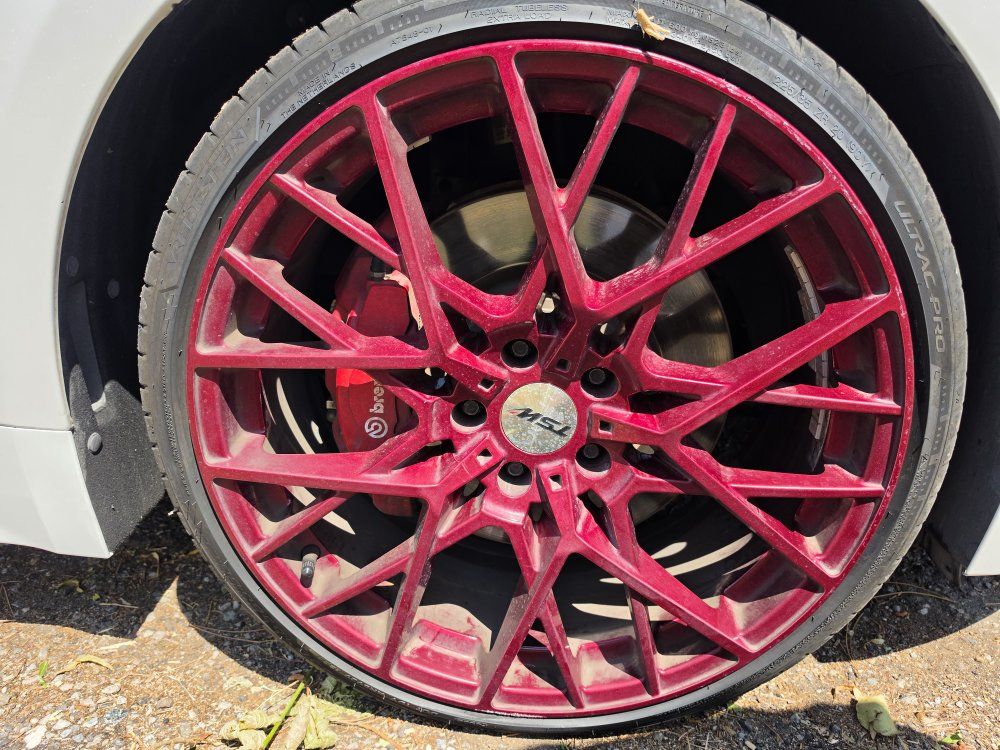 TSW Red Mesh Aftermarket Wheels with Tires - Set of 4