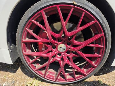 TSW Red Mesh Aftermarket Wheels with Tires - Set of 4