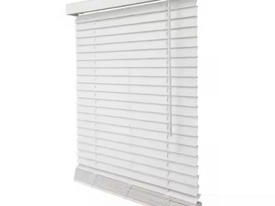 New 2” white faux wood blind 59” 72 1/2”