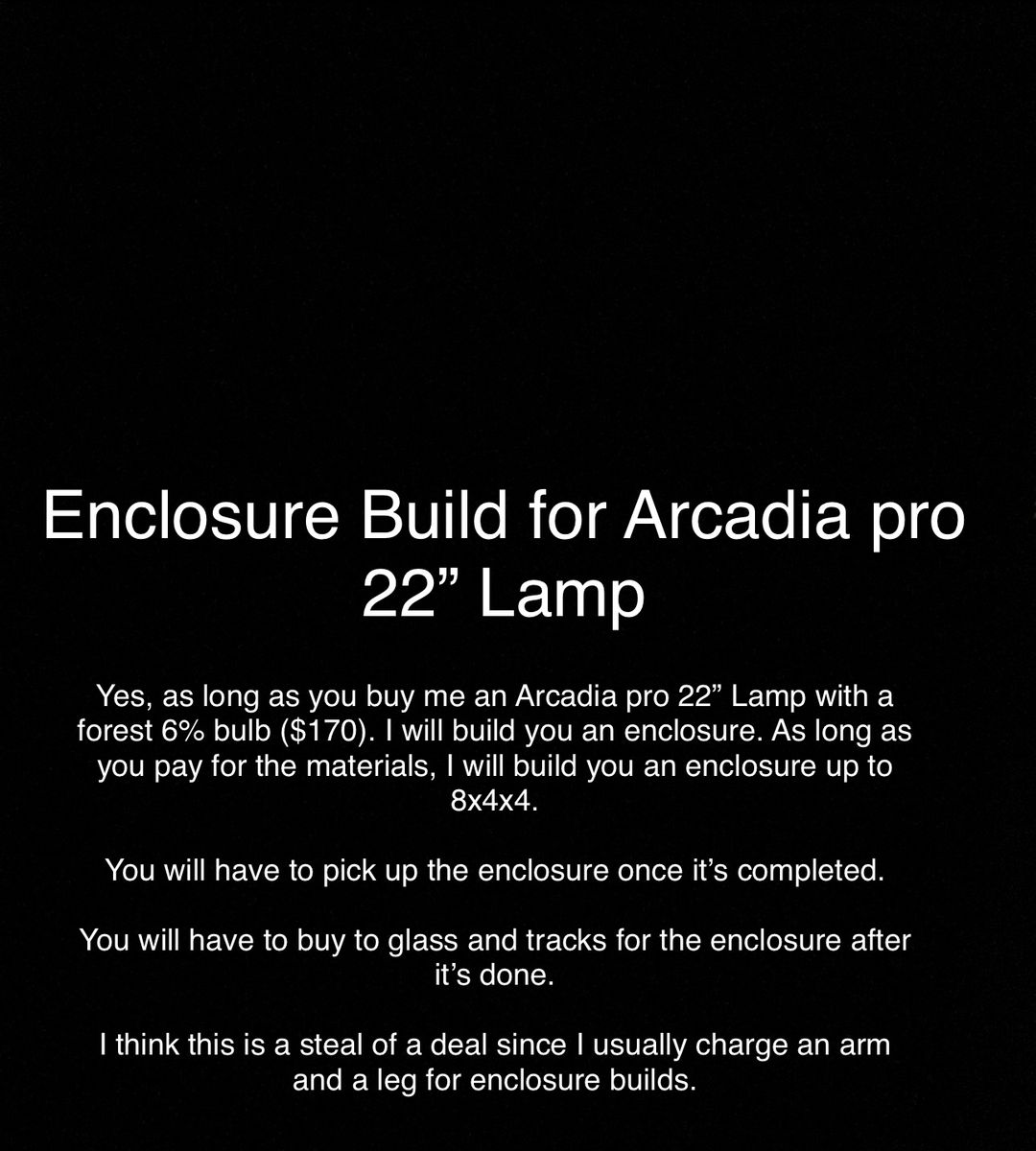 Enclosure build for Arcadia pro 22” lamp