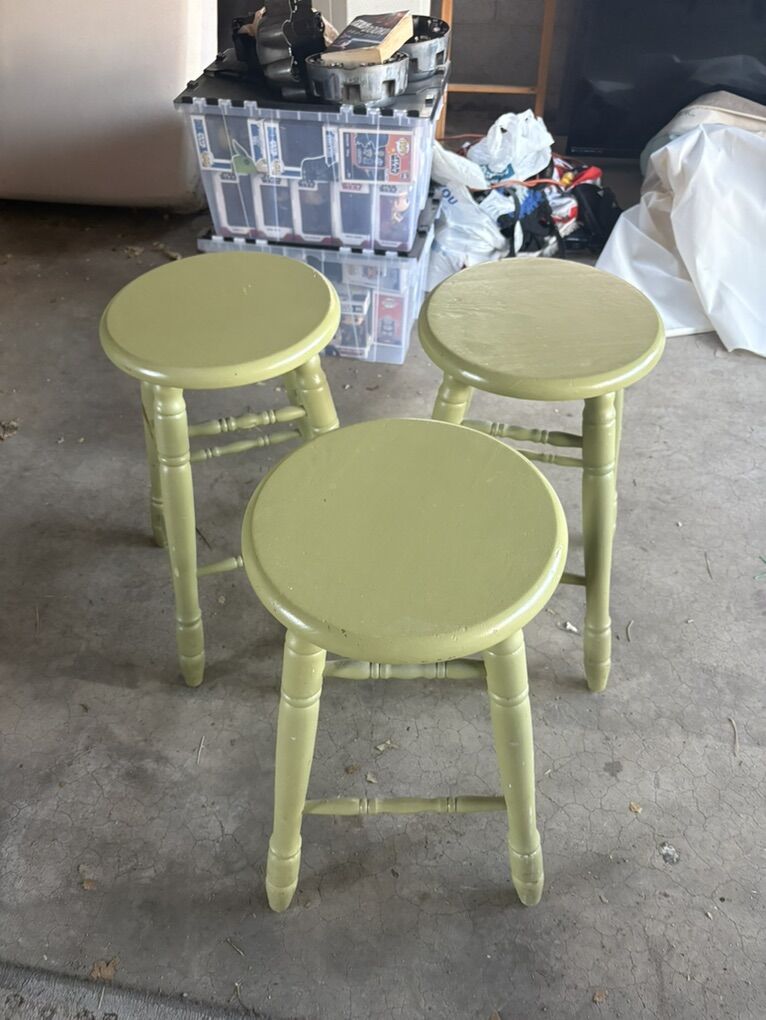 Sturdy Wooden Stools In Good Condtion
