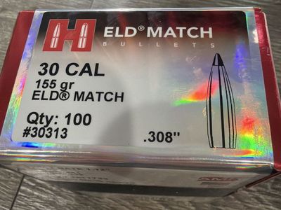 Hornady 30 Cal ELD Match 155 Grain Bullets