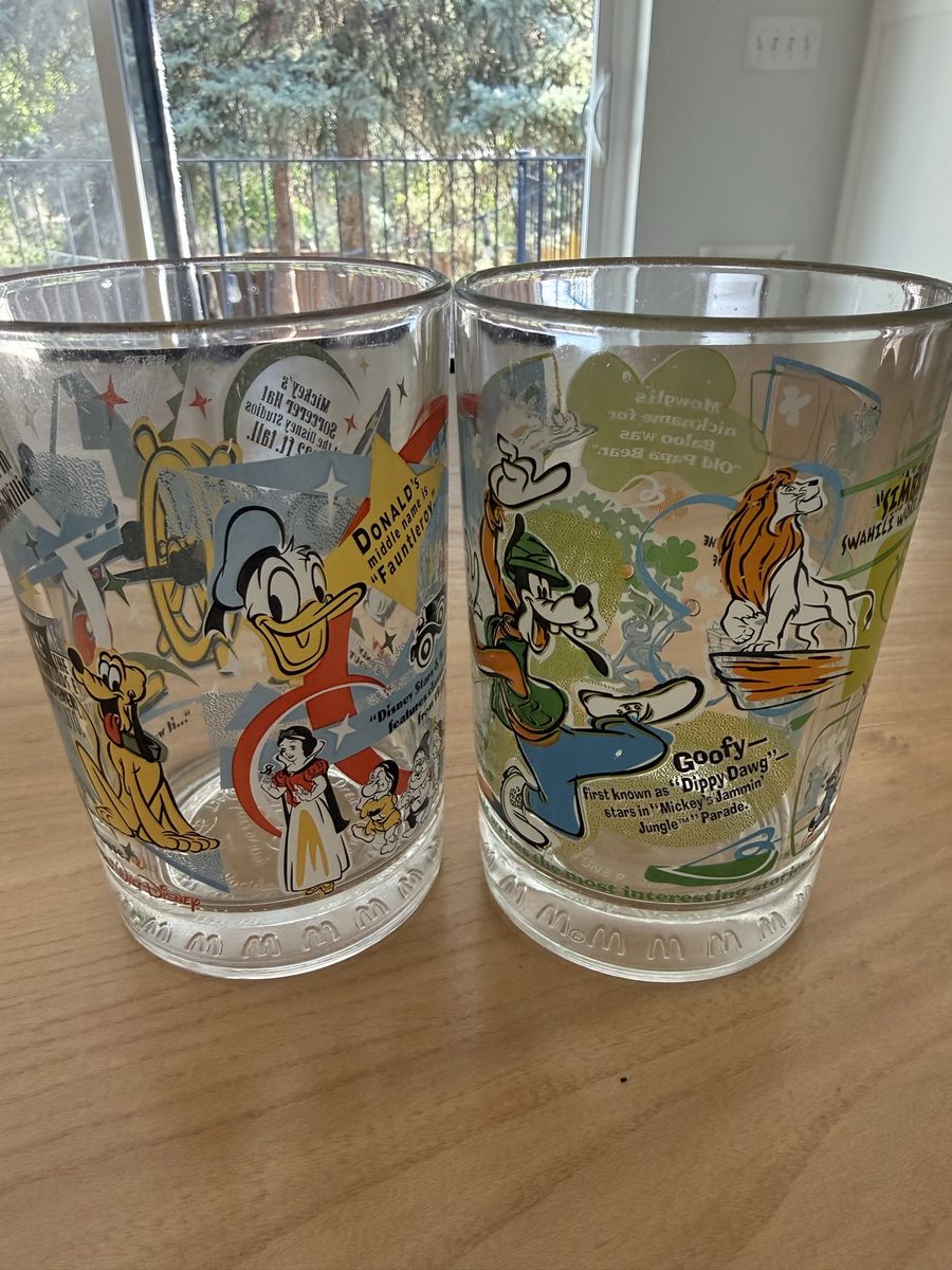Vintage McDonald's Disney 100 Years of Magic Glass Tumblers - Set of 2