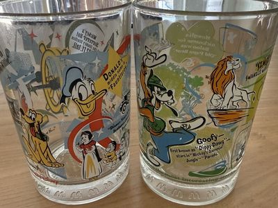 Vintage McDonald's Disney 100 Years of Magic Glass Tumblers - Set of 2