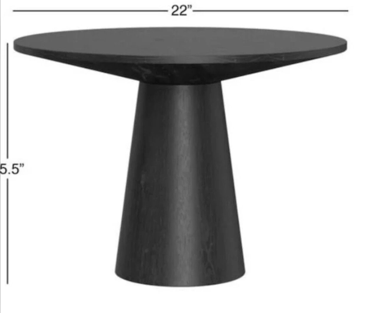 Cove 22" Round Black Coffee Table - Made in Malaysia