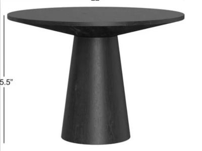 Cove 22" Round Black Coffee Table - Made in Malaysia