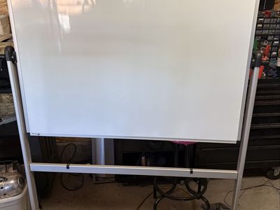 Mobile double sided dry erase whiteboard on wheels