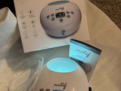 Motif Luna Double Electric Breast Pump - Quiet, Portable, Night Light, Massage & Expression Modes