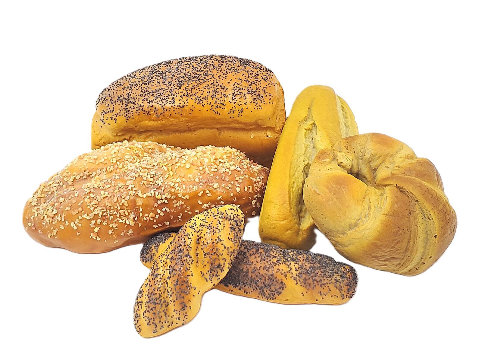Decorative Faux Bread Loaves & Rolls – Set of 6