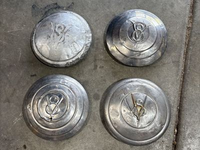 Set of 4 Vintage Ford V8 Hubcaps Wheel Covers Classic Car Parts