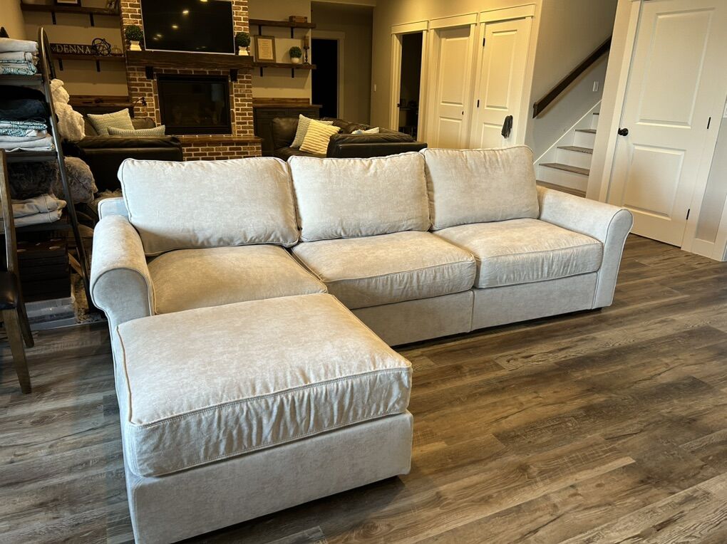 LoveSac Sofa Sactional with Chaise in Sky Grey