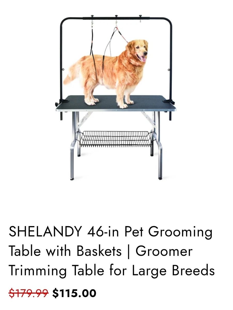 46-in Pet Grooming Table with Basket