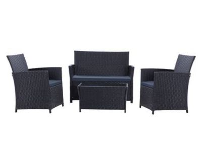 NEW 4-piece Patio Set Loveseat, 2 Chairs & Table