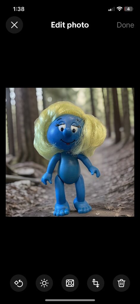 Applause 1983 5” Tall Smurfette Smurf Doll / Loose