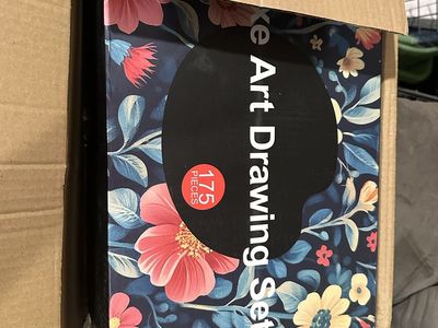 175-Piece Deluxe Art Drawing Set in Floral Box