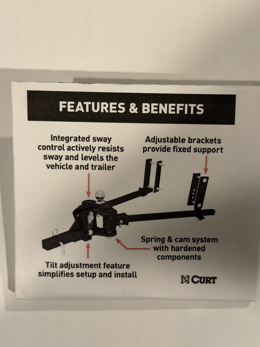 Curt TruTrack weight distribution hitch 17500
