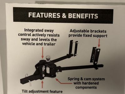 Curt TruTrack weight distribution hitch 17500
