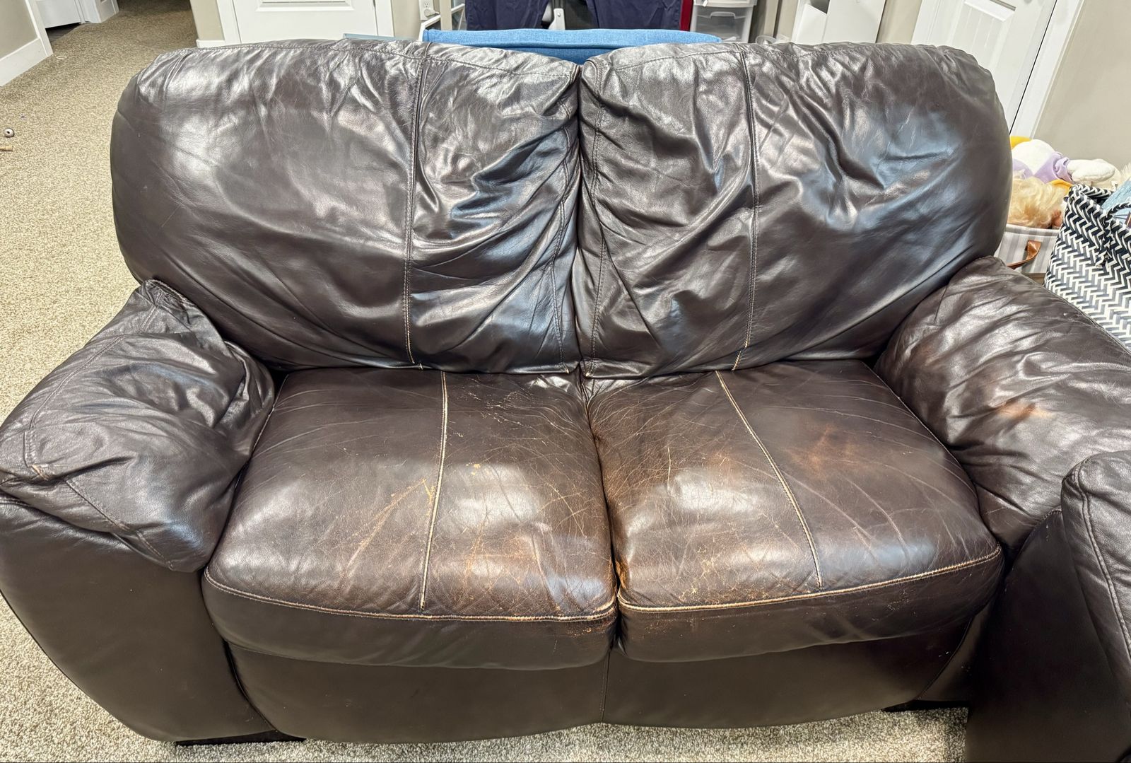 Leather Couch & Love Seat
