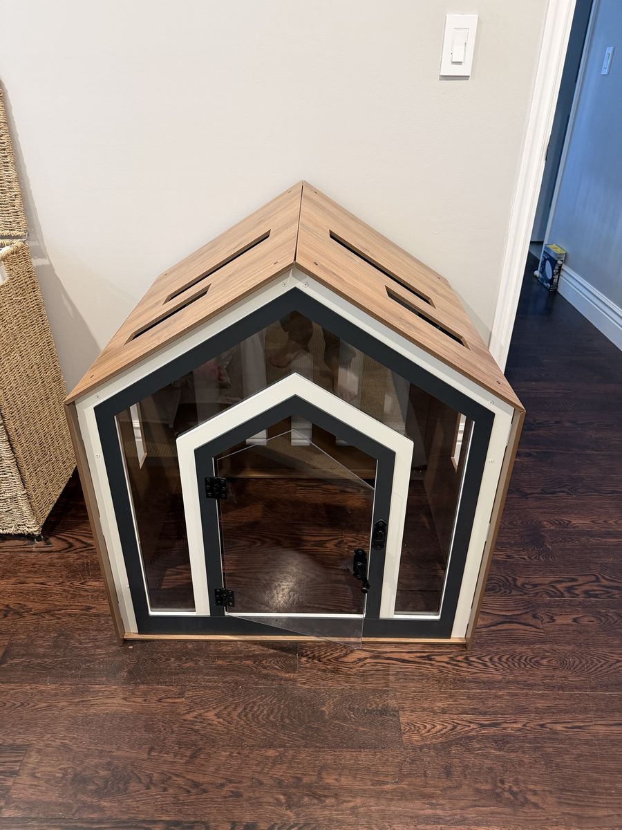 Modern Wooden Dog Crate - Indoor Dog House Bed