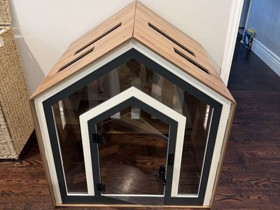 Modern Wooden Dog Crate - Indoor Dog House Bed