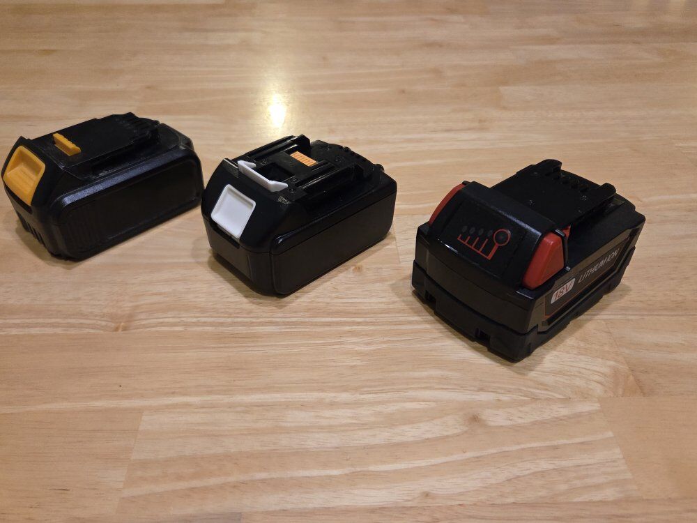 Tool batteries Dewalt, Makita, Milwaukee