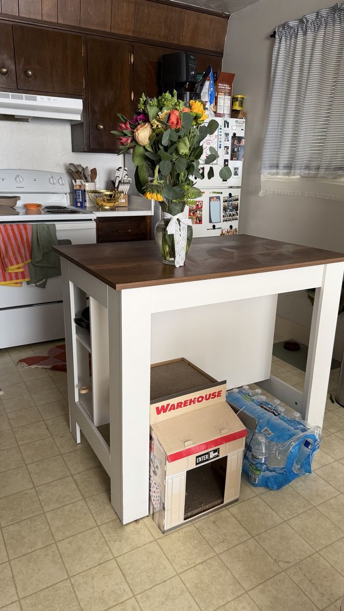Wooden kitchen island
