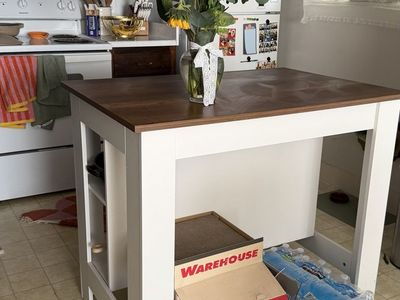 Wooden kitchen island