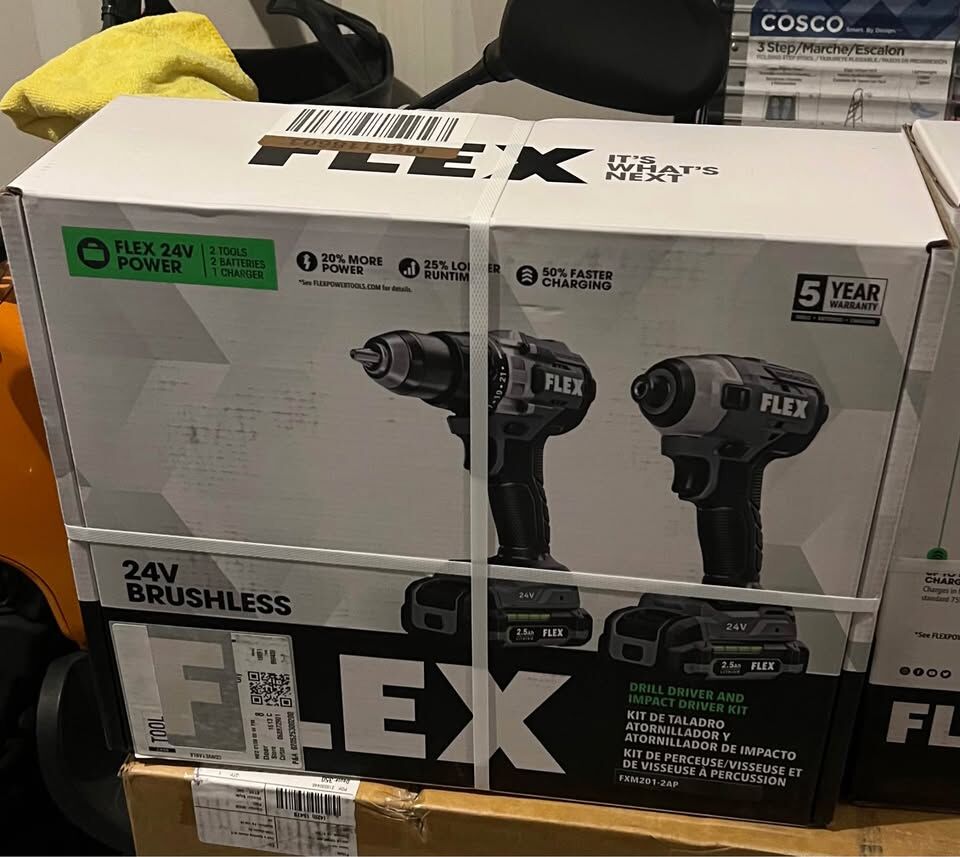 NEW FLEX 24-volt 2-Tool Brushless Power Tool Combo Kit with Soft Case 2-Batteries & Charger Included