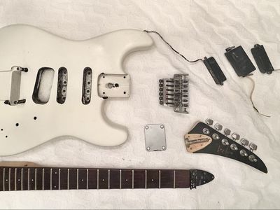 Vintage Guitar Body, Neck, Headstock, Tremolo, Pickups
