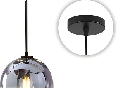 8" Modern Black Globe Pendant Light Mercury Glass Ceiling Pendant Light