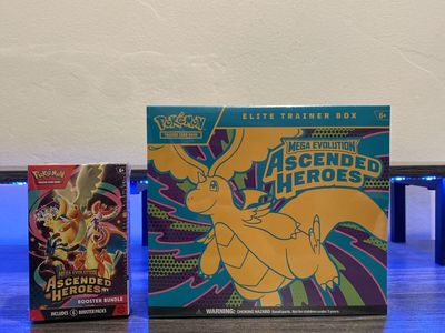 Pokemon TCG Mega Evolution Ascended Heroes Elite Trainer Box & Booster Bundle - Sealed NEW